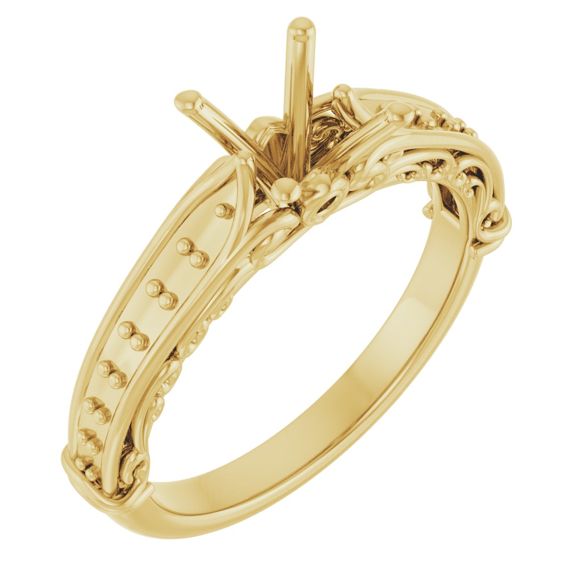 Accented Sculptural Engagement Ring