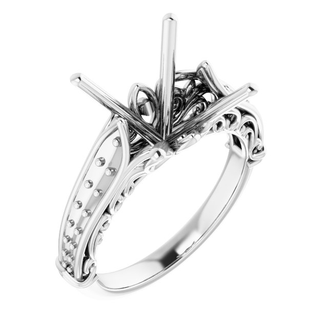 Accented Sculptural Engagement Ring