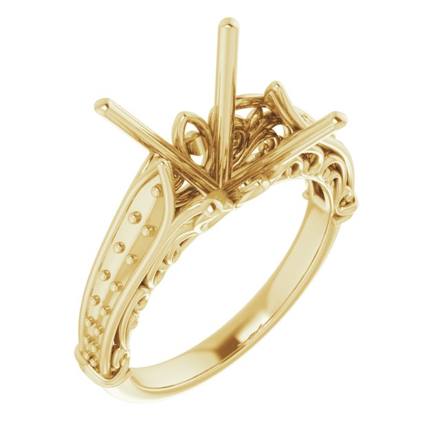 Accented Sculptural Engagement Ring