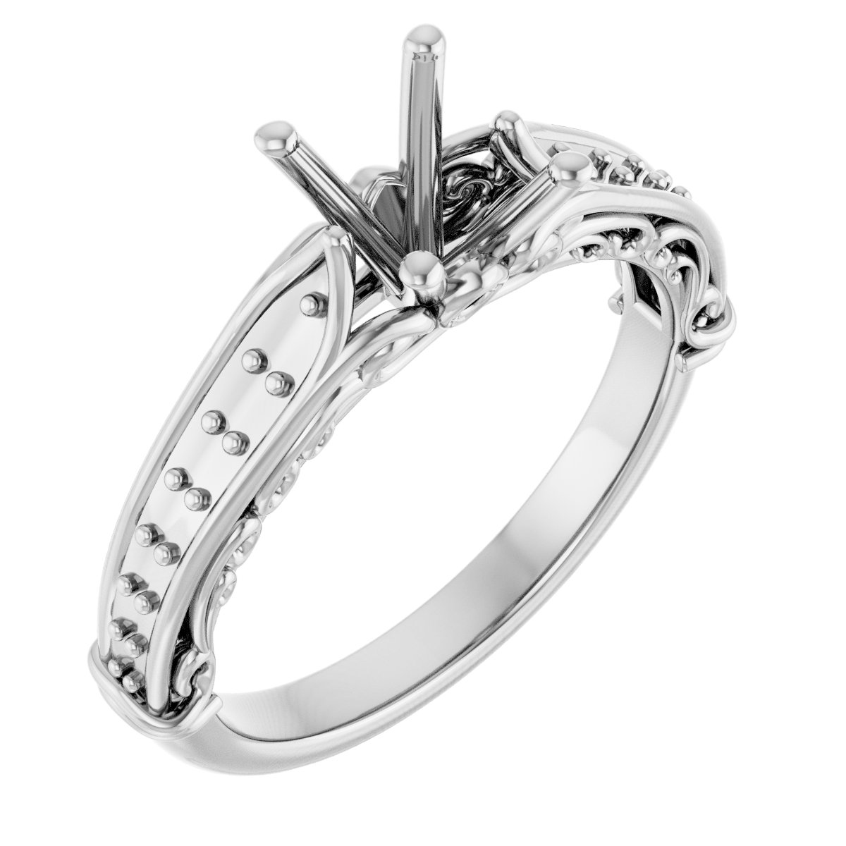 Accented Sculptural Engagement Ring