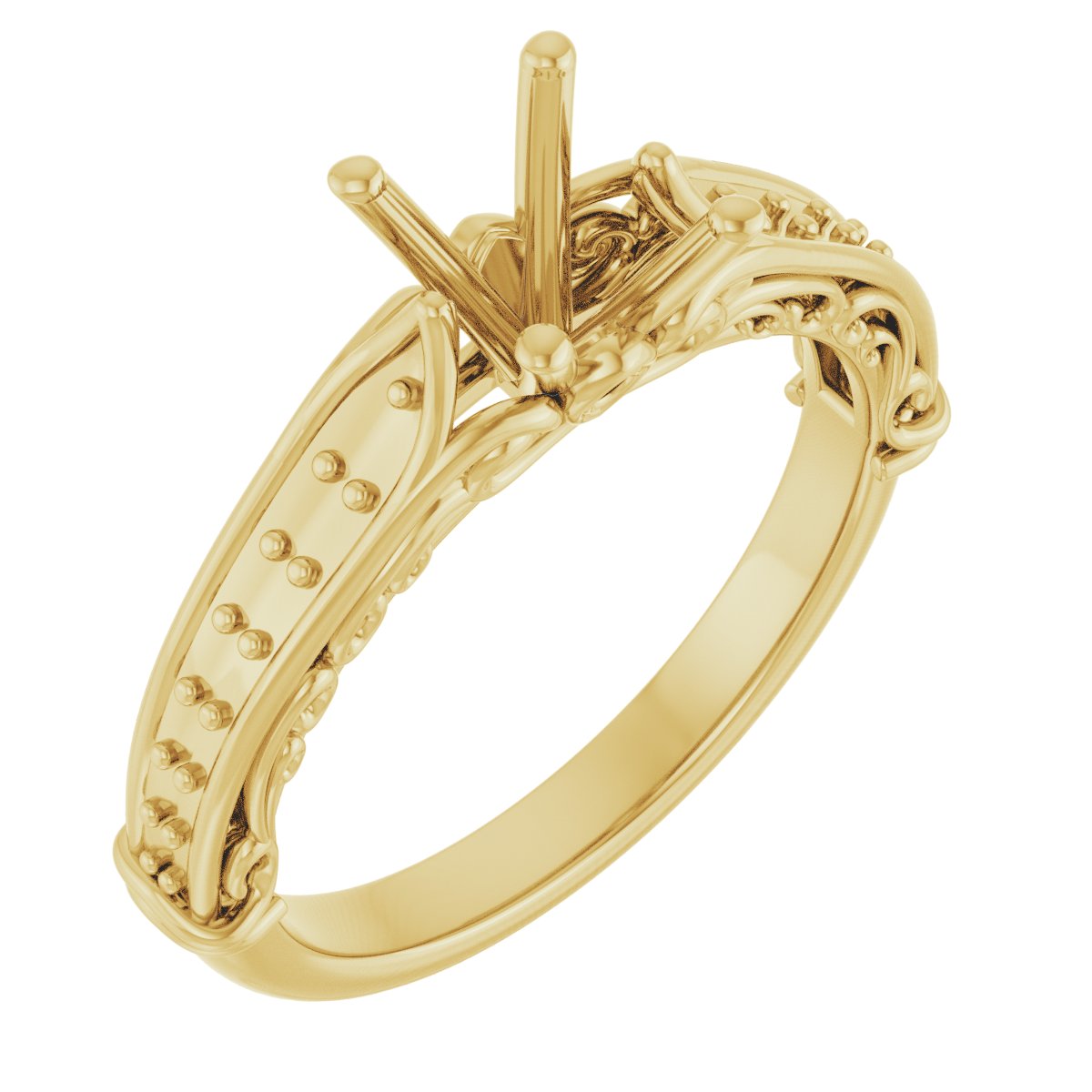 Accented Sculptural Engagement Ring