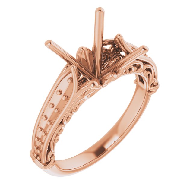 Accented Sculptural Engagement Ring