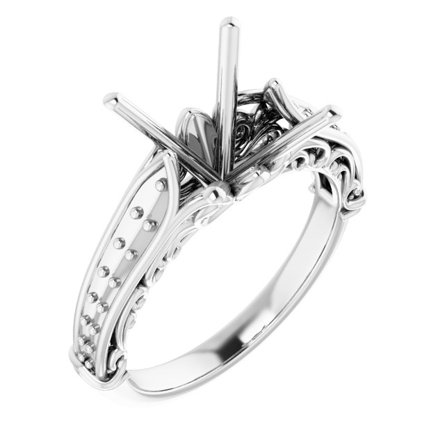 Accented Sculptural Engagement Ring