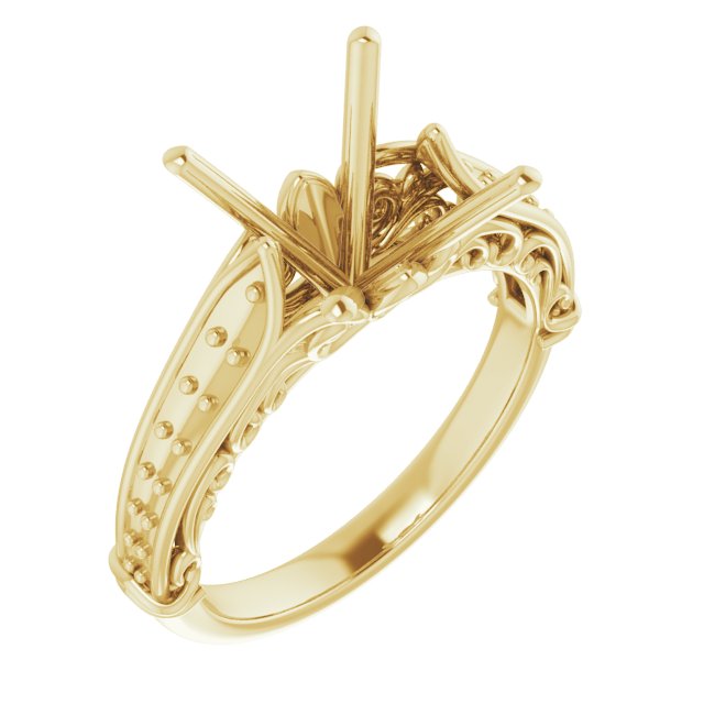 Accented Sculptural Engagement Ring