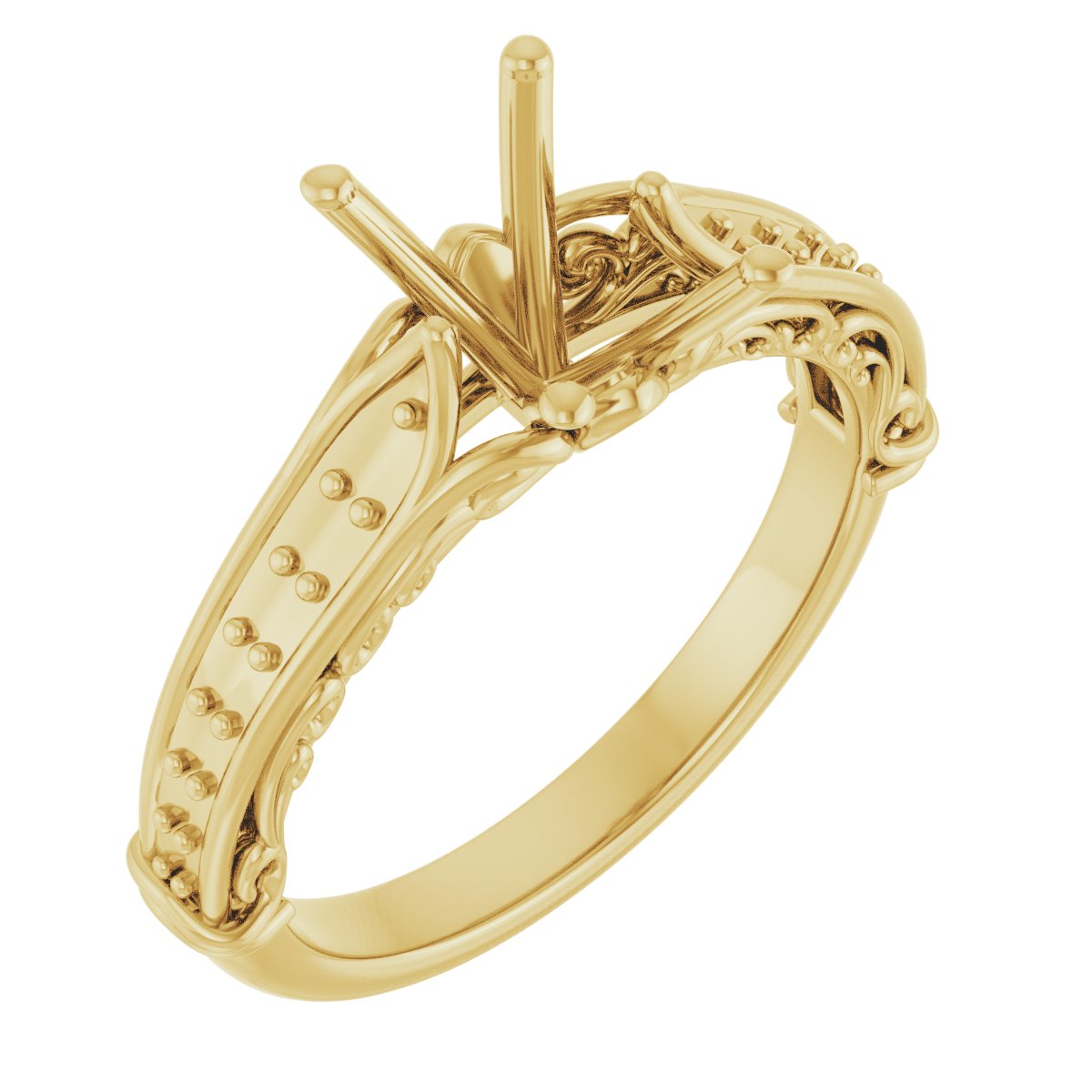 Accented Sculptural Engagement Ring