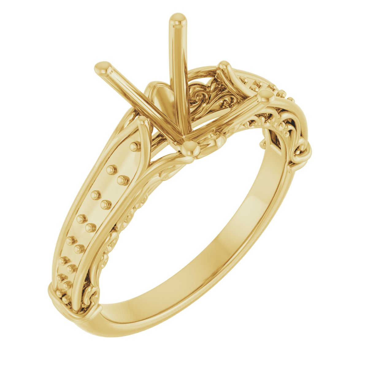 Accented Sculptural Engagement Ring