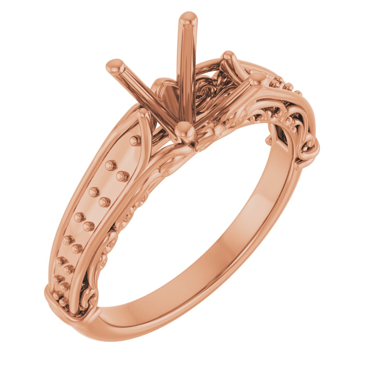 Accented Sculptural Engagement Ring