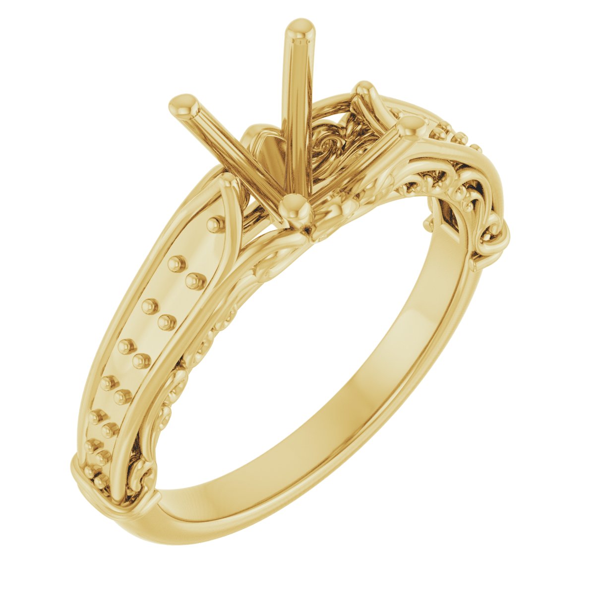 Accented Sculptural Engagement Ring