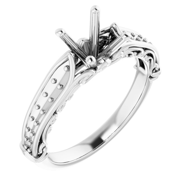 Accented Sculptural Engagement Ring