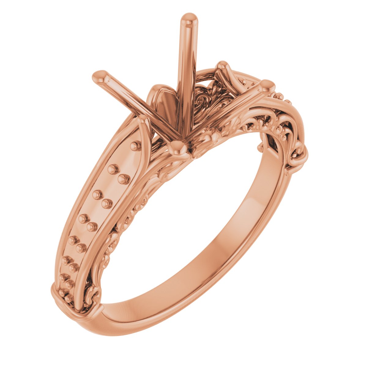 Accented Sculptural Engagement Ring