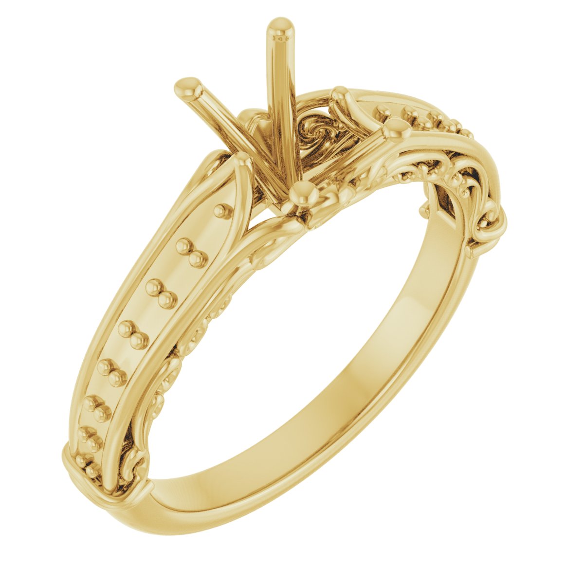 Accented Sculptural Engagement Ring
