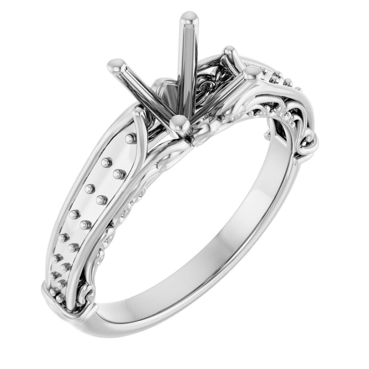 Accented Sculptural Engagement Ring