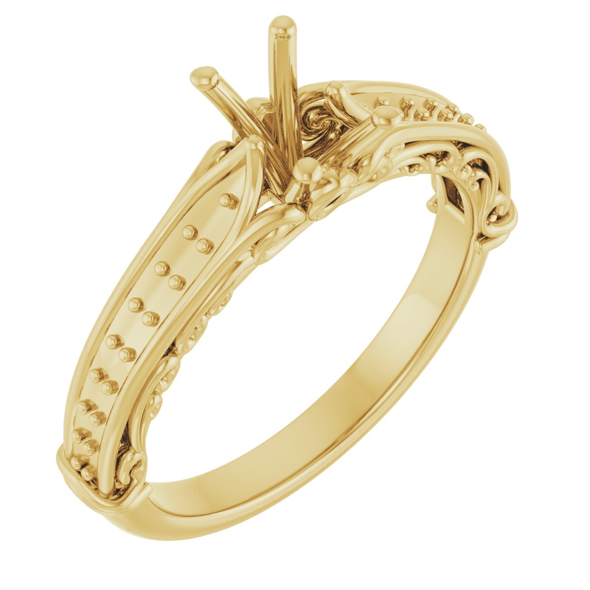 Accented Sculptural Engagement Ring