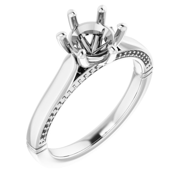 Accented Cathedral Engagement Ring
