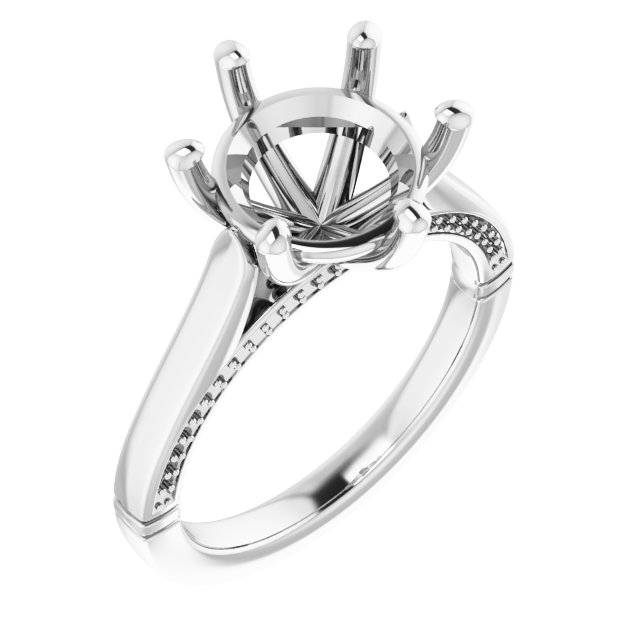 Accented Cathedral Engagement Ring