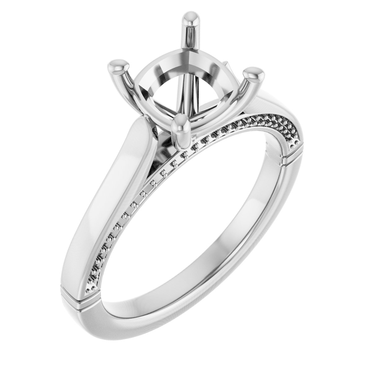 Accented Cathedral Engagement Ring