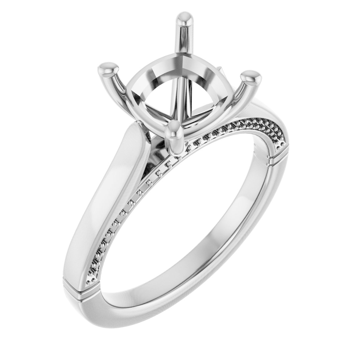 Accented Cathedral Engagement Ring