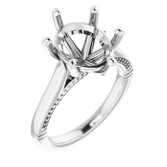 Accented Cathedral Engagement Ring