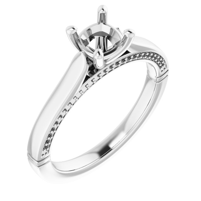Accented Cathedral Engagement Ring