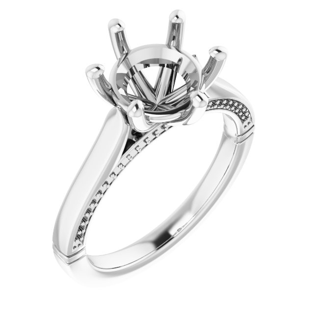 Accented Cathedral Engagement Ring