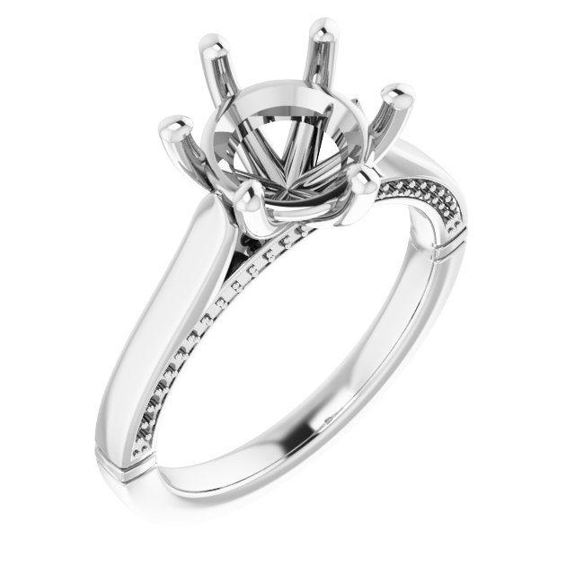 Accented Cathedral Engagement Ring