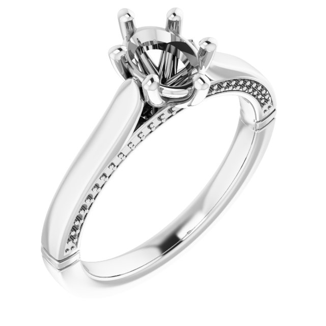 Accented Cathedral Engagement Ring
