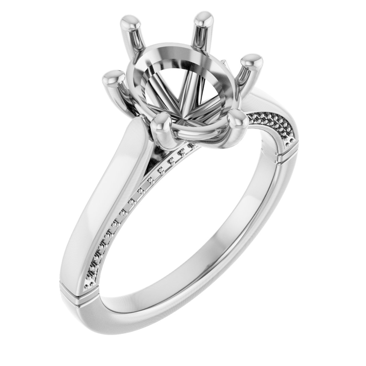 Accented Cathedral Engagement Ring