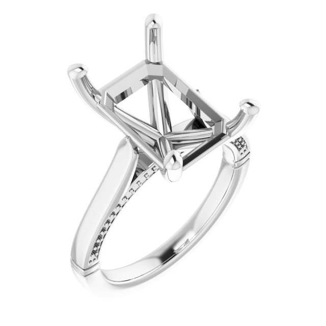 Accented Cathedral Engagement Ring