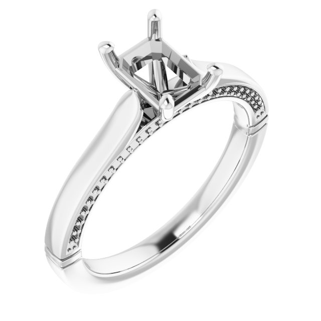 Accented Cathedral Engagement Ring