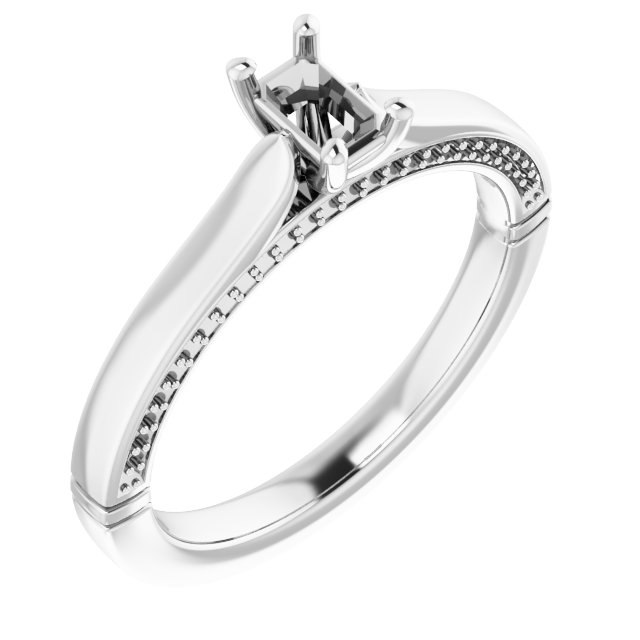 Accented Cathedral Engagement Ring