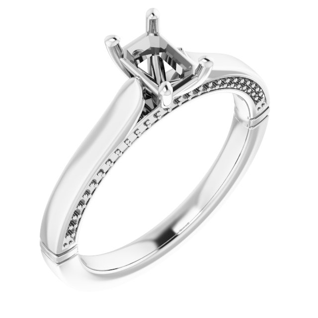 Accented Cathedral Engagement Ring