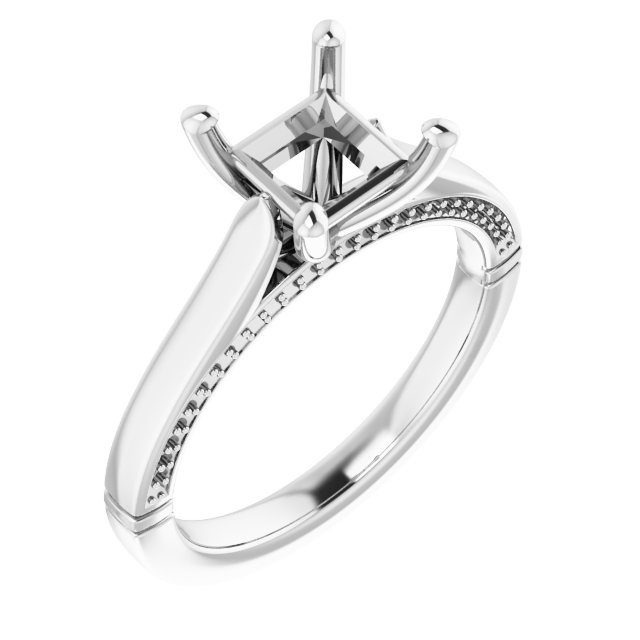 Accented Cathedral Engagement Ring