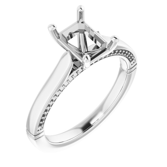 Accented Cathedral Engagement Ring