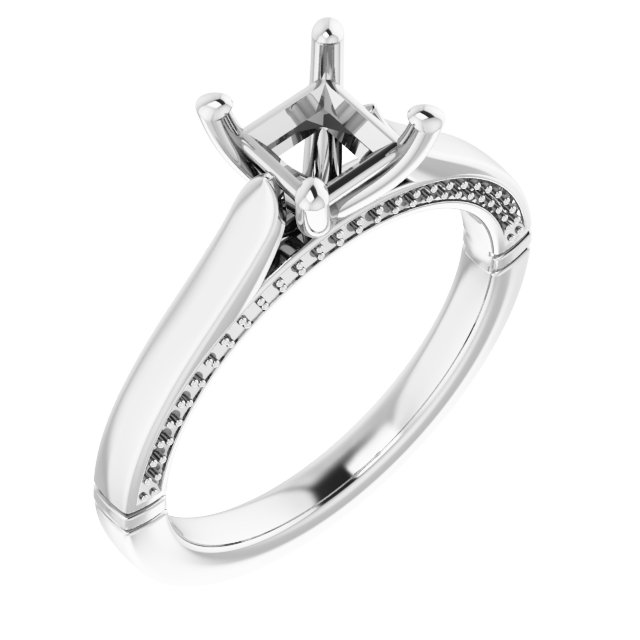 Accented Cathedral Engagement Ring