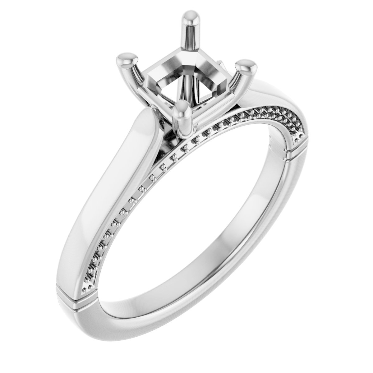 Accented Cathedral Engagement Ring