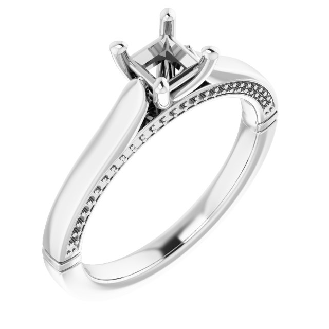 Accented Cathedral Engagement Ring