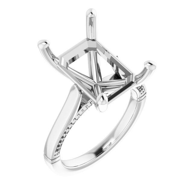 Accented Cathedral Engagement Ring