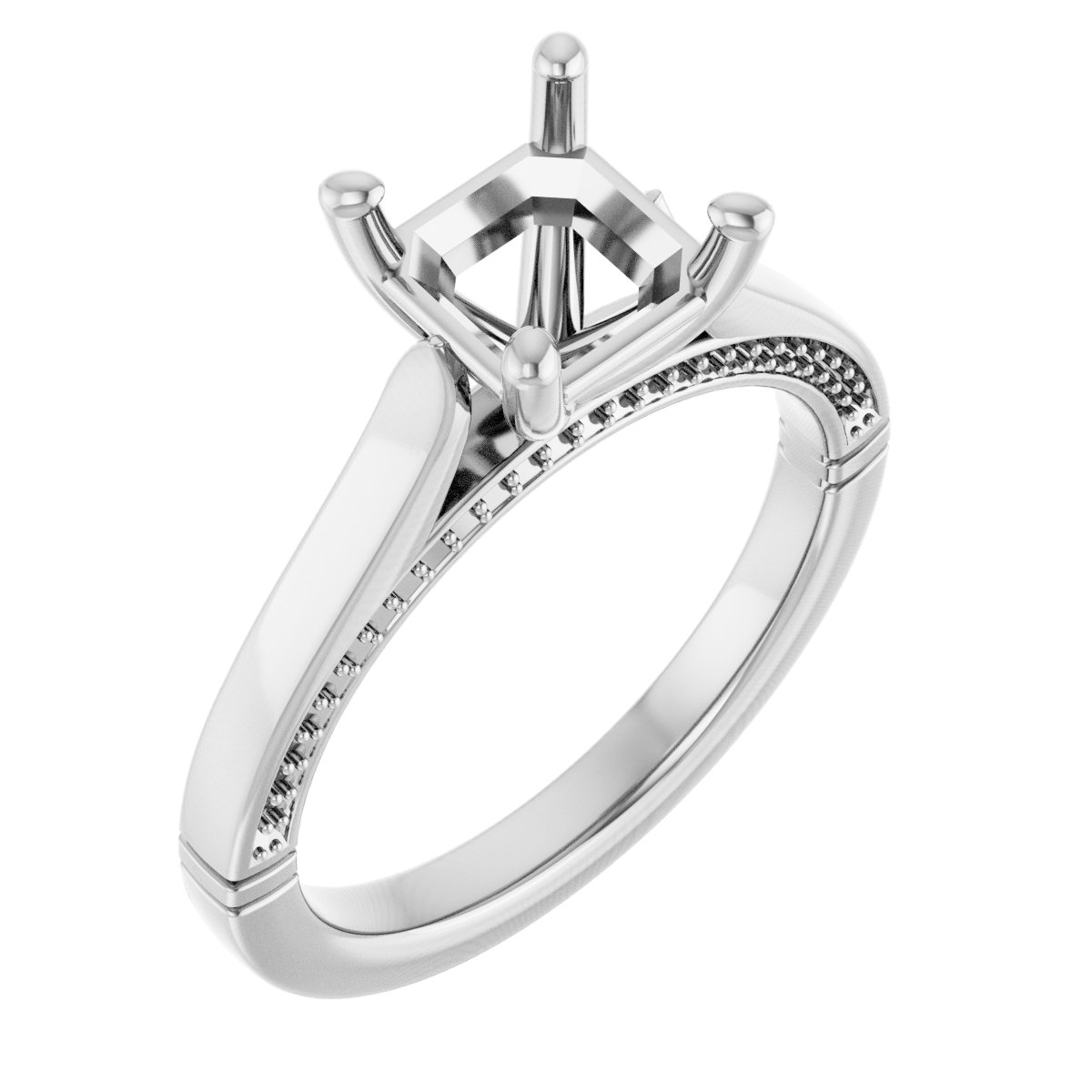 Accented Cathedral Engagement Ring