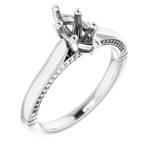 Accented Cathedral Engagement Ring