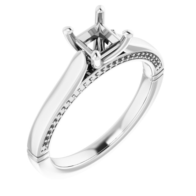 Accented Cathedral Engagement Ring