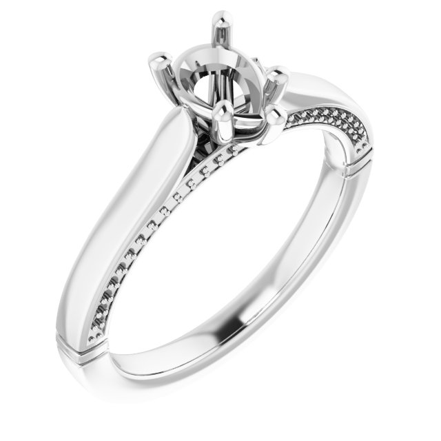 Accented Cathedral Engagement Ring