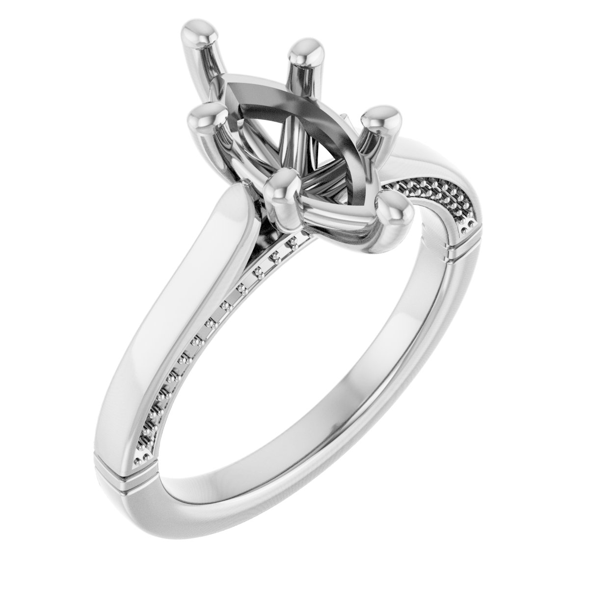Accented Cathedral Engagement Ring