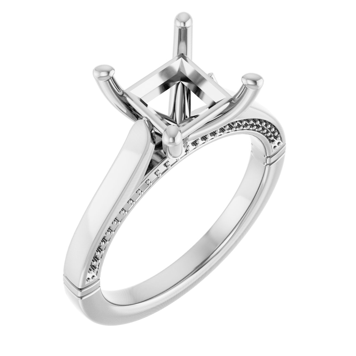 Accented Cathedral Engagement Ring