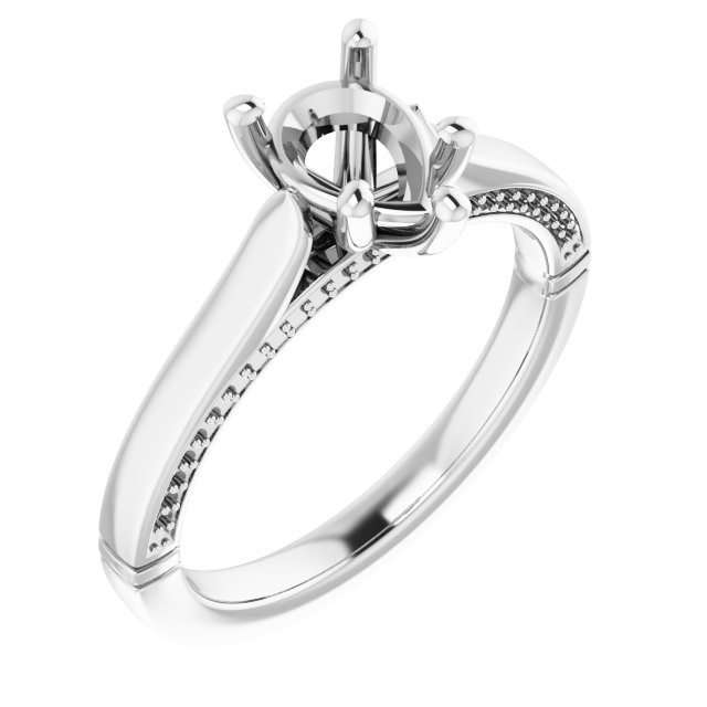 Accented Cathedral Engagement Ring