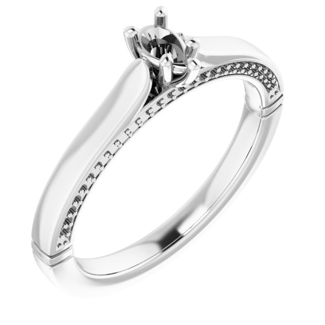 Accented Cathedral Engagement Ring