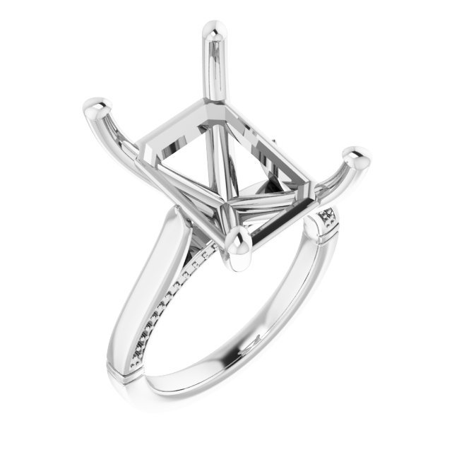 Accented Cathedral Engagement Ring