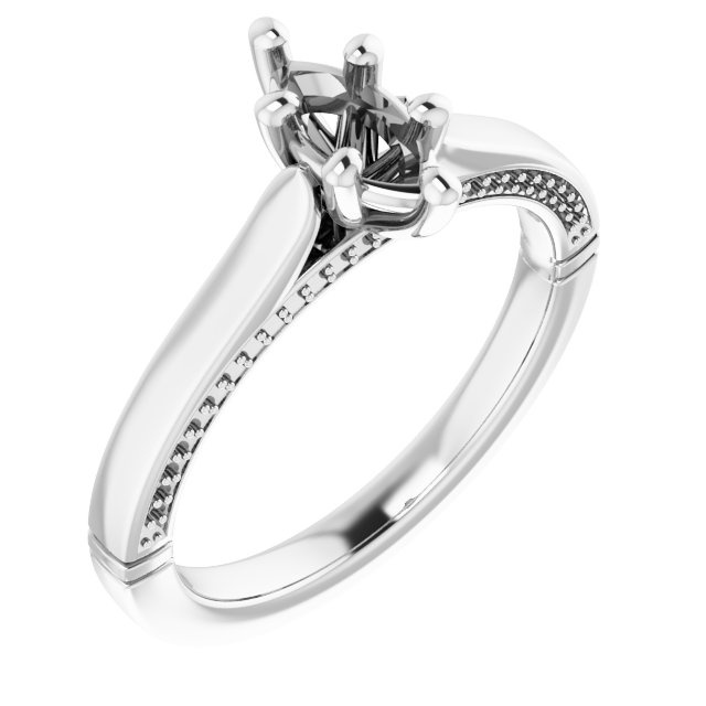 Accented Cathedral Engagement Ring