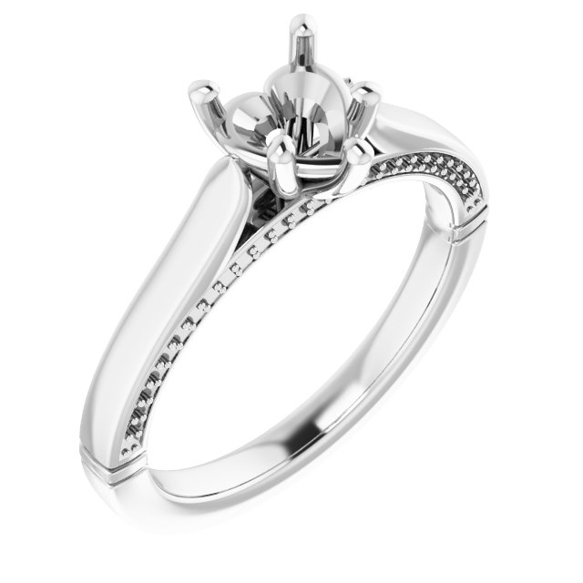 Accented Cathedral Engagement Ring