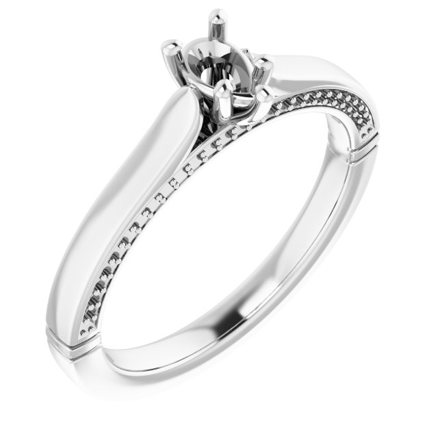 Accented Cathedral Engagement Ring