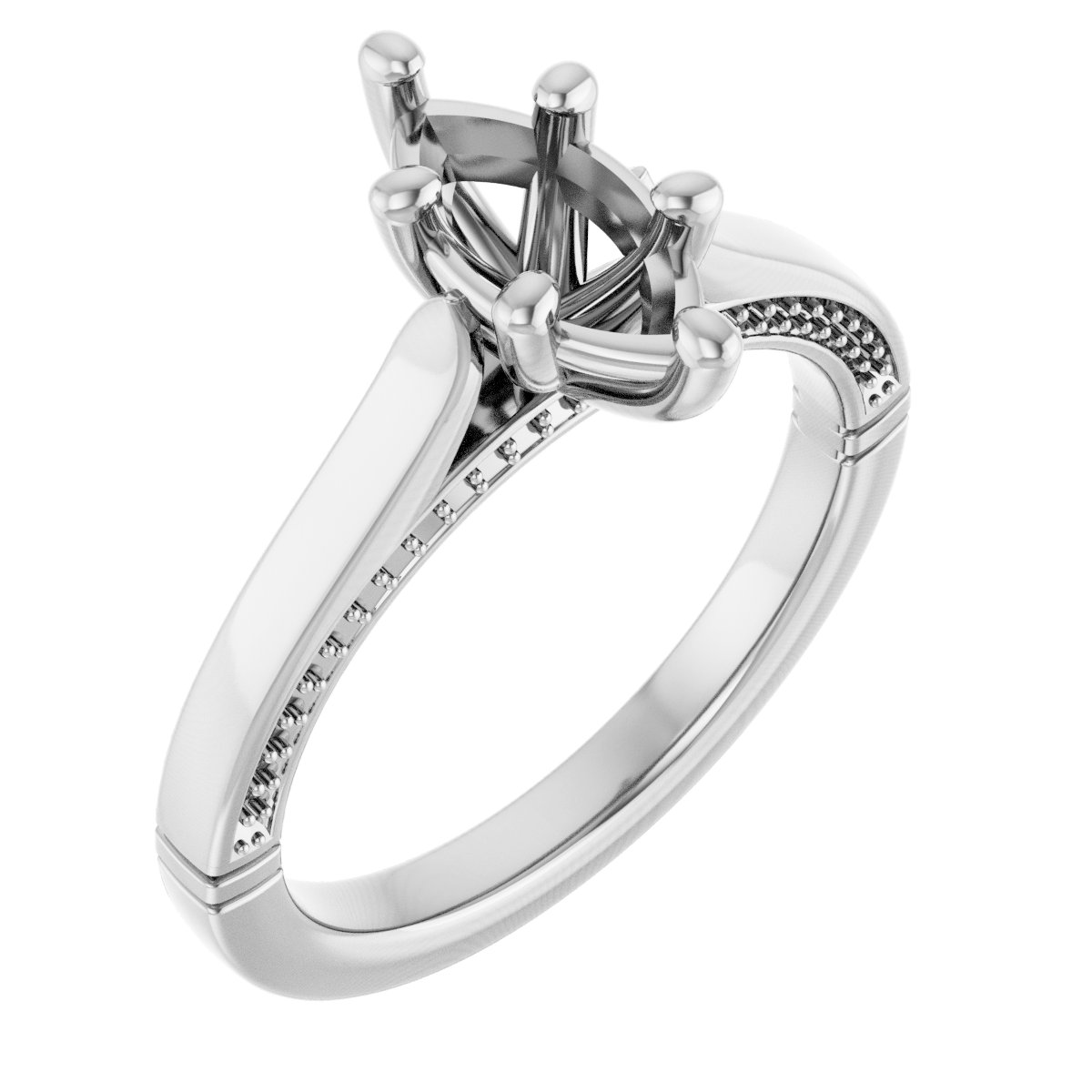 Accented Cathedral Engagement Ring
